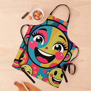 Girl Surrounded by Emoticons in Print Products