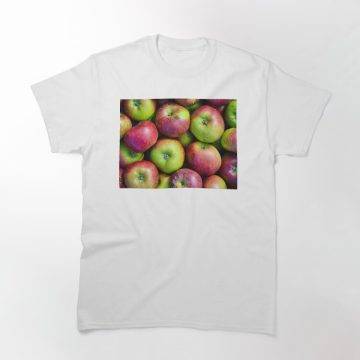 Classic T-shirt with a bunch of fresh and colorful apples