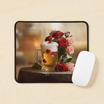 Beer and Roses Mouse Pad: A Fusion of Functionality and Flair