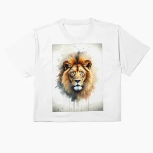 Watercolor Lion Head Boxy T-Shirt