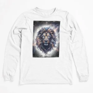 Cosmic Lion Baseball ¾ Sleeve Tee Stardust Mane Graphic Shirt