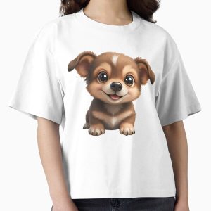 Cute Puppy Heartwarming Graphic Boxy T-Shirt