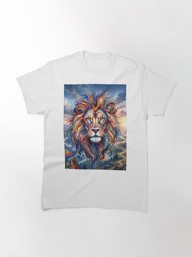 Colored Lion Head With Ink Flow Classic T-Shirt