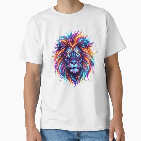Neon Fantasy Lion Art Classic T-Shirt