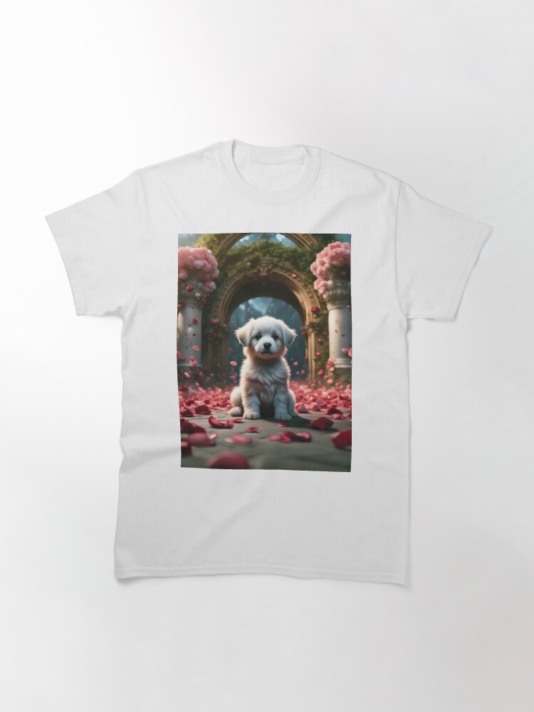A Royal Puppy in a Whimsical Garden