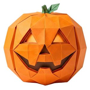 Redbubble Cute Halloween Origami Pumpkin Print