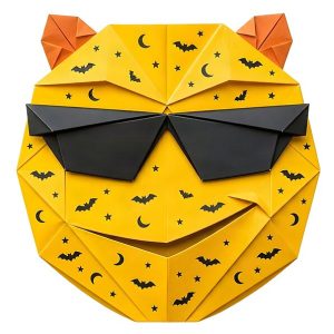 Redbubble Cool Halloween Origami Emoticon Design