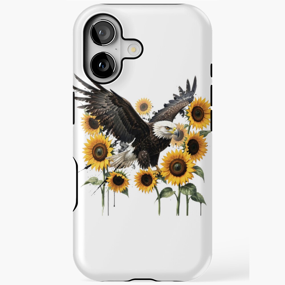 Redbubble Majestic Bald Eagle with Sunflowers Graphic Print Design