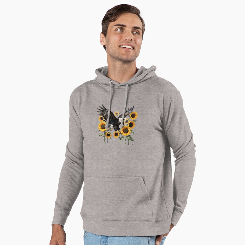 Redbubble Majestic Bald Eagle with Sunflowers Graphic Print Design