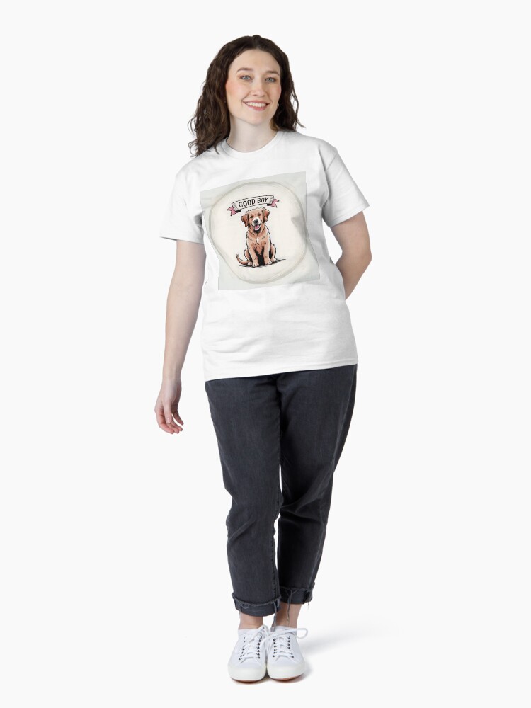 Puppy Surrounded by a Grunge Circle Classic T-Shirt