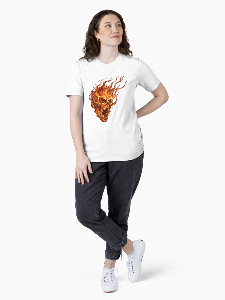 Redbubble Scary Halloween Screaming Fire Ghost Essential T-Shirt