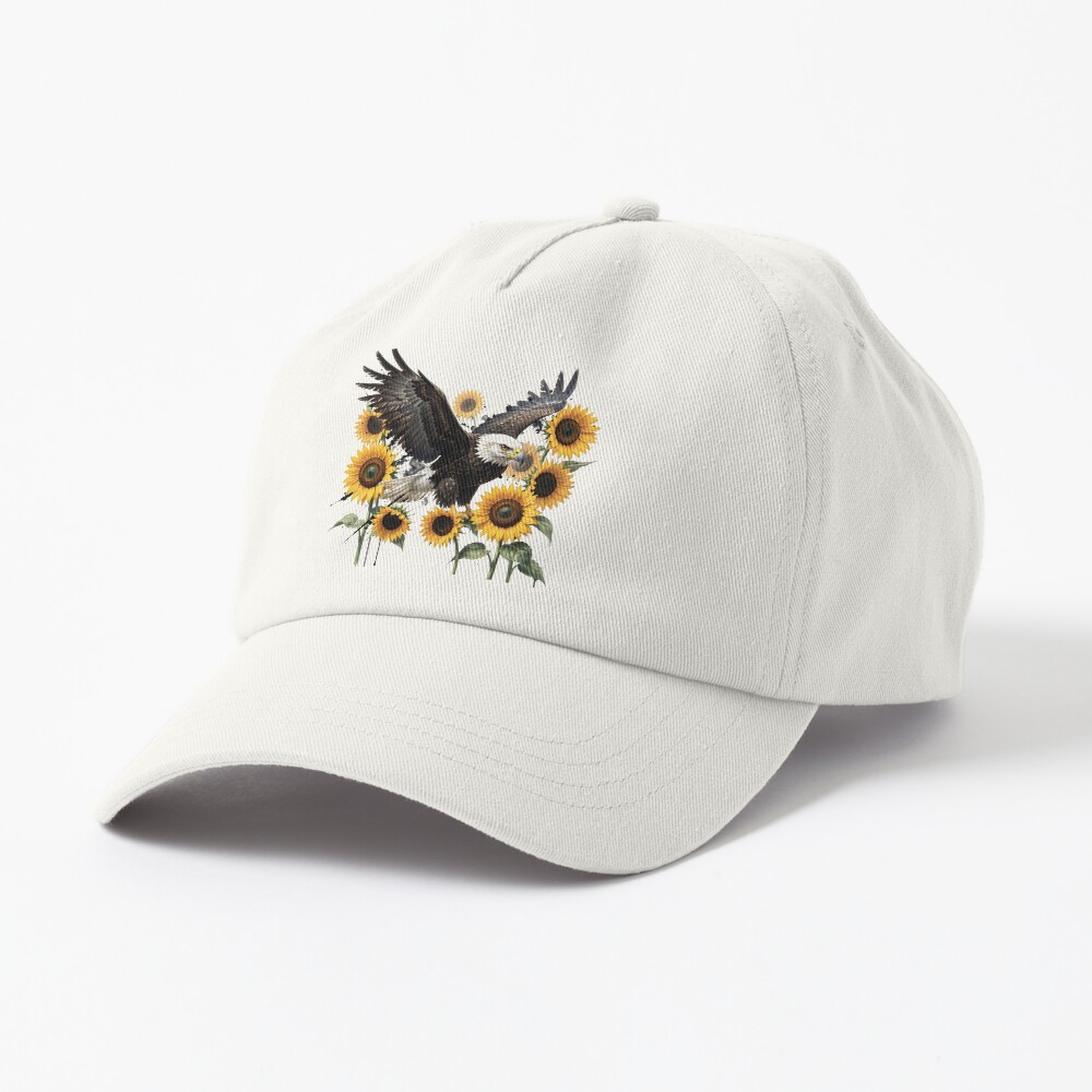 Redbubble Majestic Bald Eagle with Sunflowers Graphic Print Design