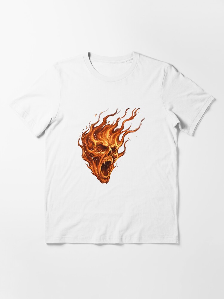 Redbubble Scary Halloween Screaming Fire Ghost Essential T-Shirt