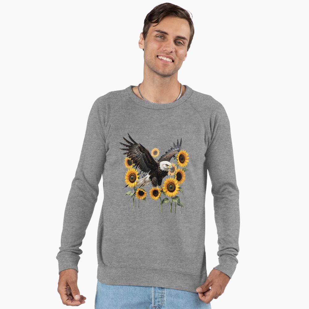 Redbubble Majestic Bald Eagle with Sunflowers Graphic Print Design