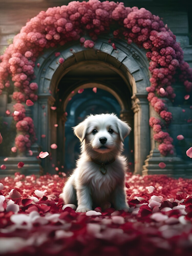 Puppy in Petal Arch Fantasy Classic T-Shirt
