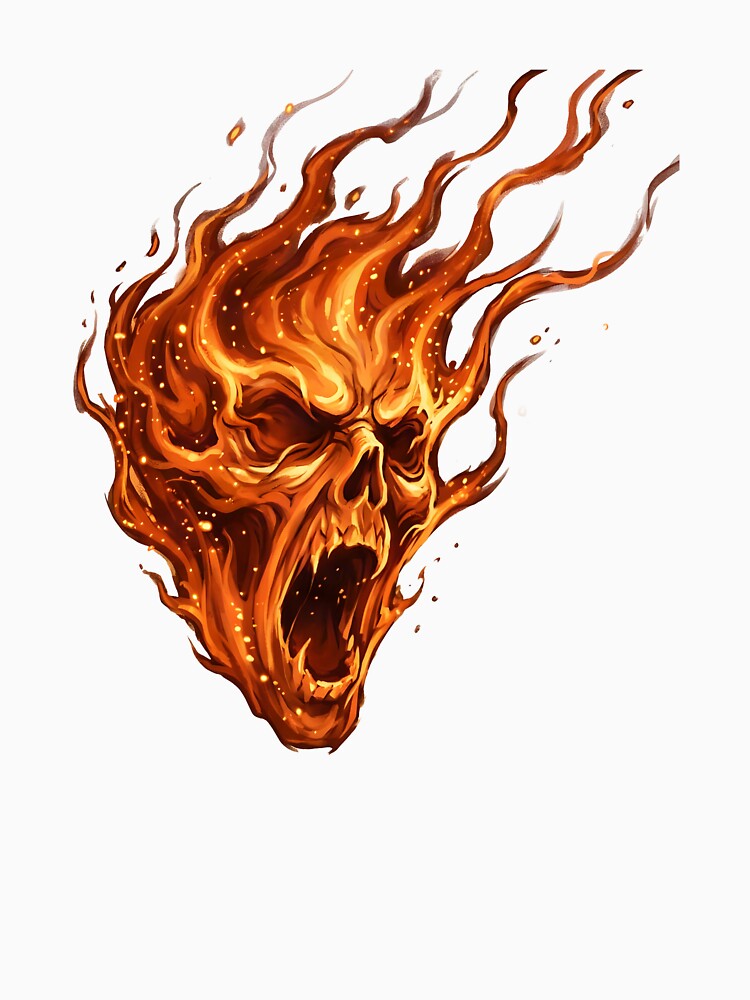 Redbubble Scary Halloween Screaming Fire Ghost Essential T-Shirt