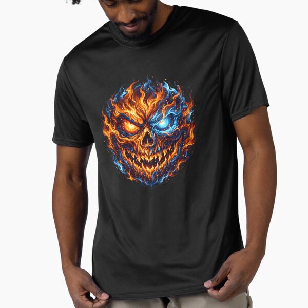 Halloween Face with Flames Active T-Shirt