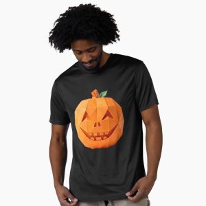 Orange Jack-O’-Lantern Pumpkin Art Low Poly Halloween