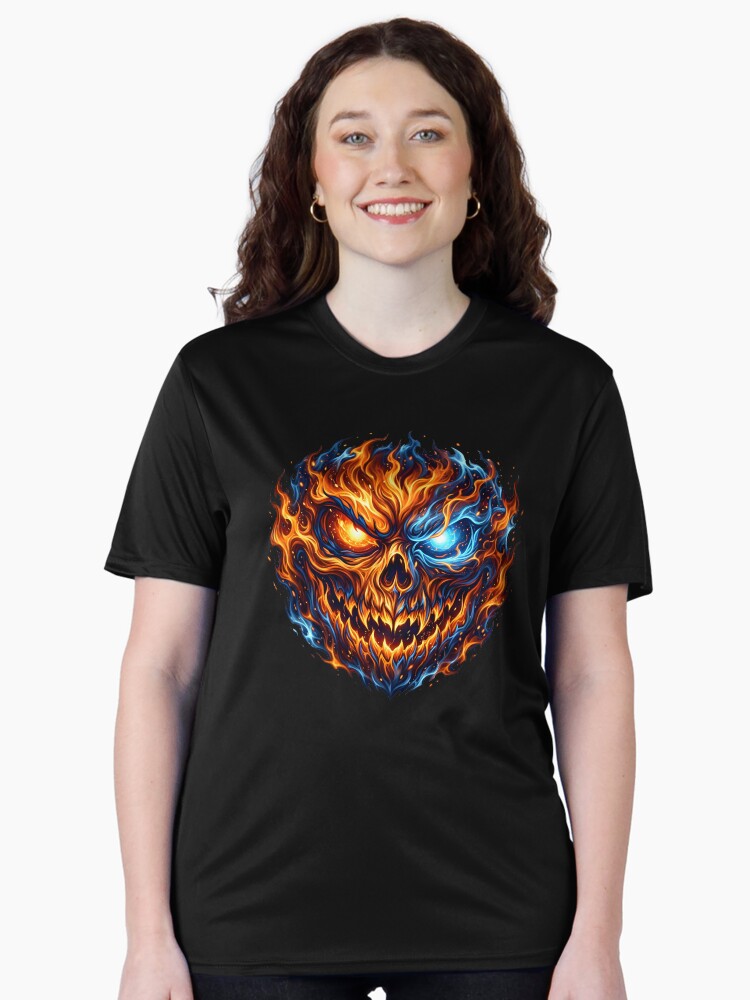 Halloween Face with Flames Active T-Shirt