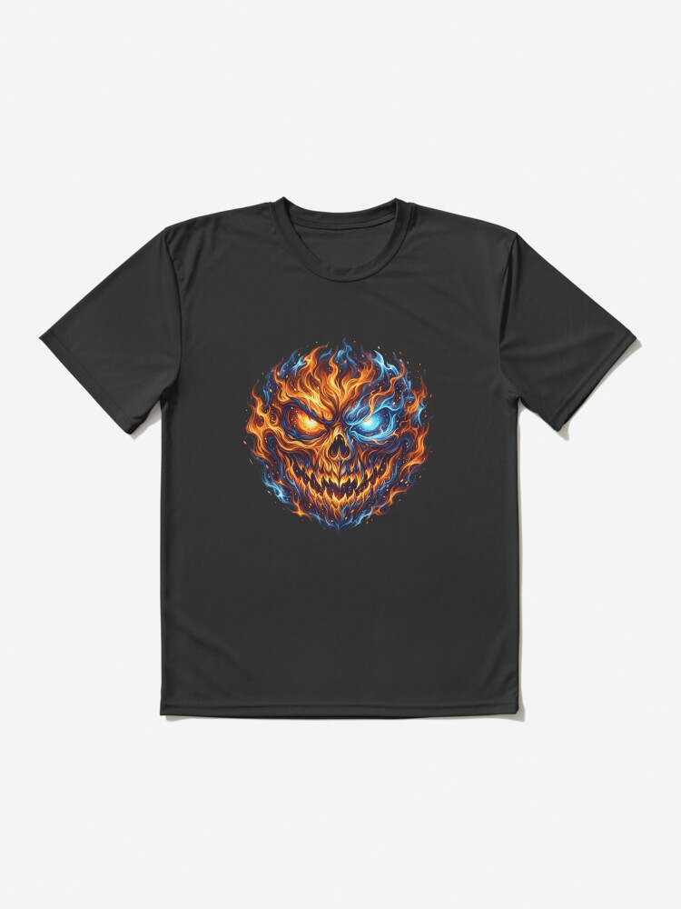 Halloween Face with Flames Active T-Shirt