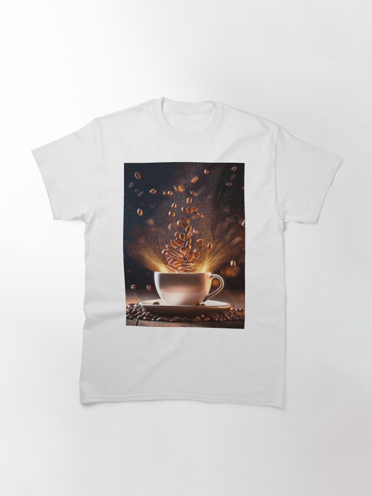 Coffee Beans Explosion Over Hot Coffee Classic T-Shirt