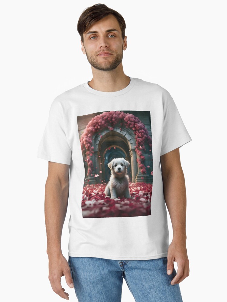 Puppy in Petal Arch Fantasy Classic T-Shirt