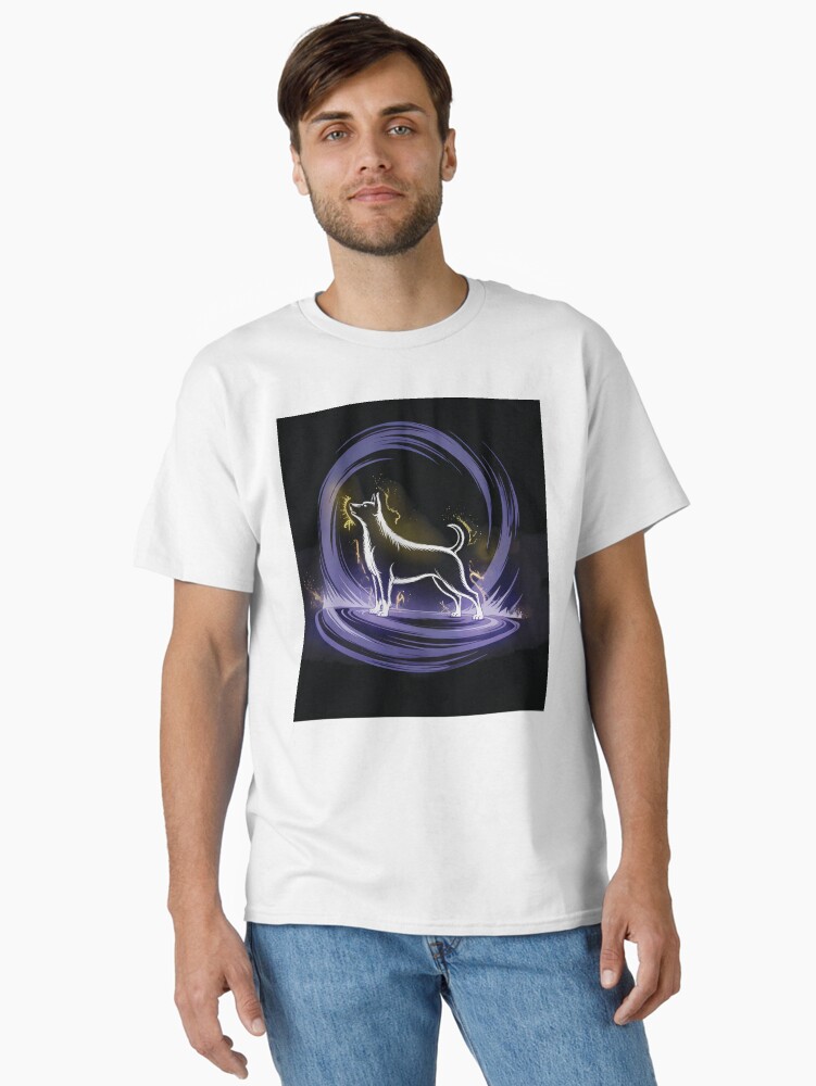 A Luminous Dog on a Purple Platform Classic T-Shirt