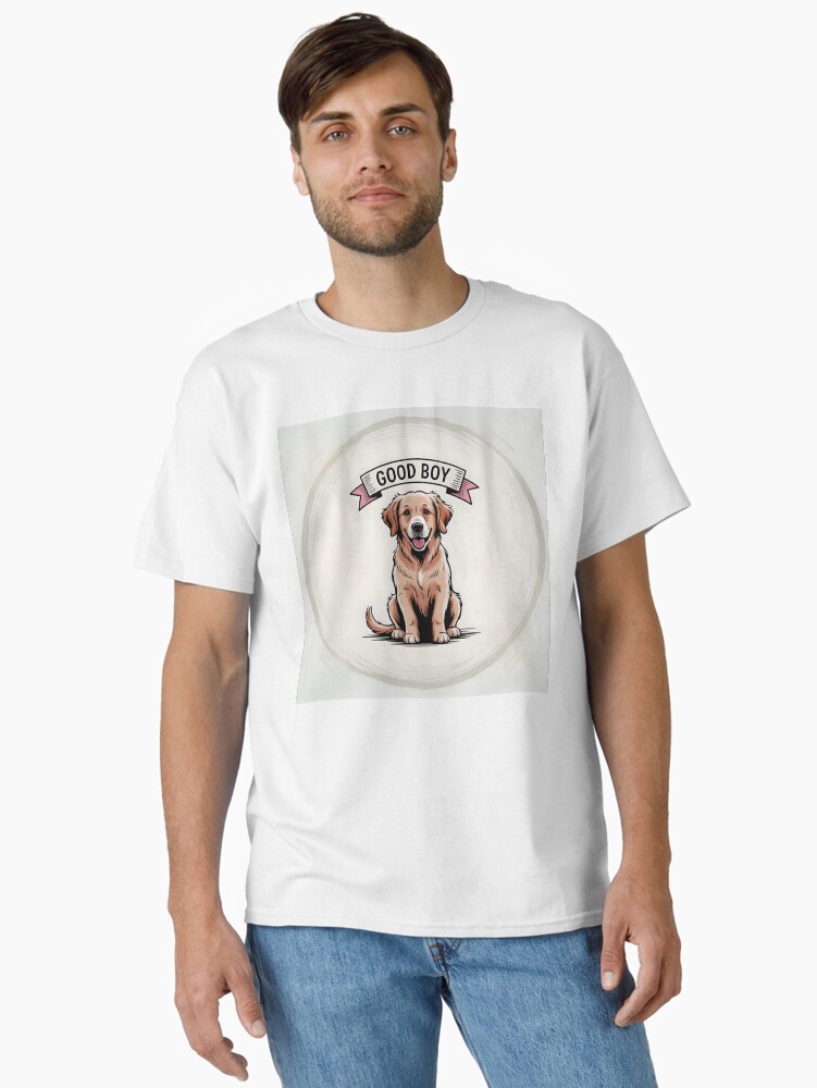 Puppy Surrounded by a Grunge Circle Classic T-Shirt