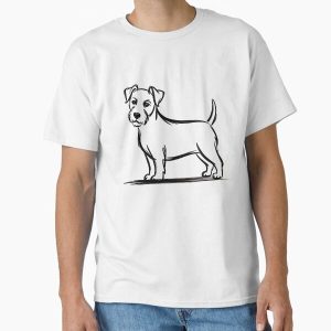 Cute Line Puppies Pencil Sketch Classic T-Shirt