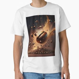 Explosive Coffee Bean Splash Art Classic T-Shirt