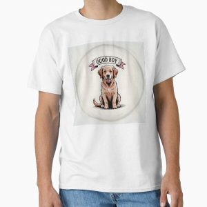 Puppy Surrounded by a Grunge Circle Classic T-Shirt