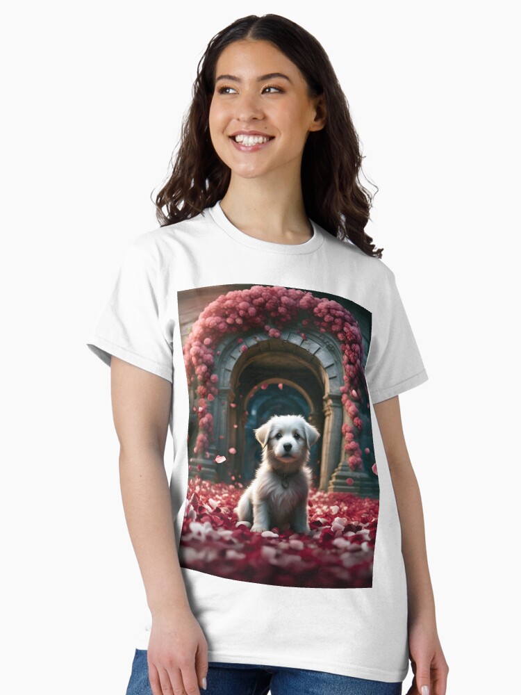 Puppy in Petal Arch Fantasy Classic T-Shirt