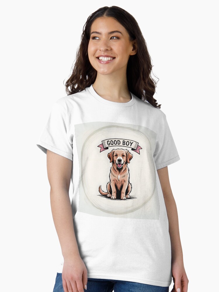 Puppy Surrounded by a Grunge Circle Classic T-Shirt