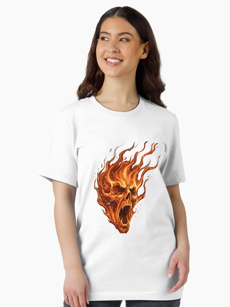 Redbubble Scary Halloween Screaming Fire Ghost Essential T-Shirt