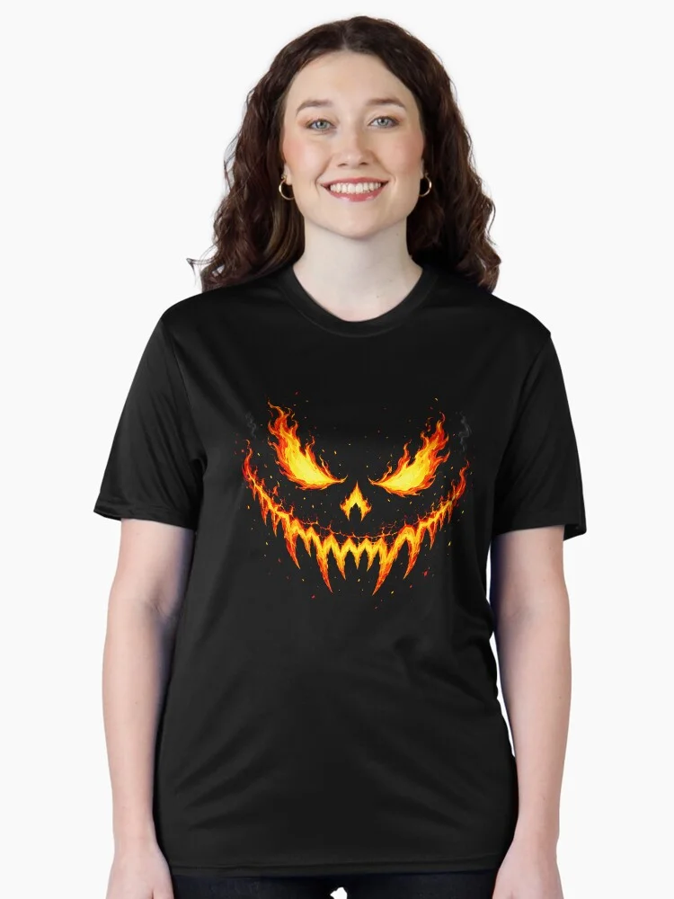 Flaming Pumpkin Face T-Shirt