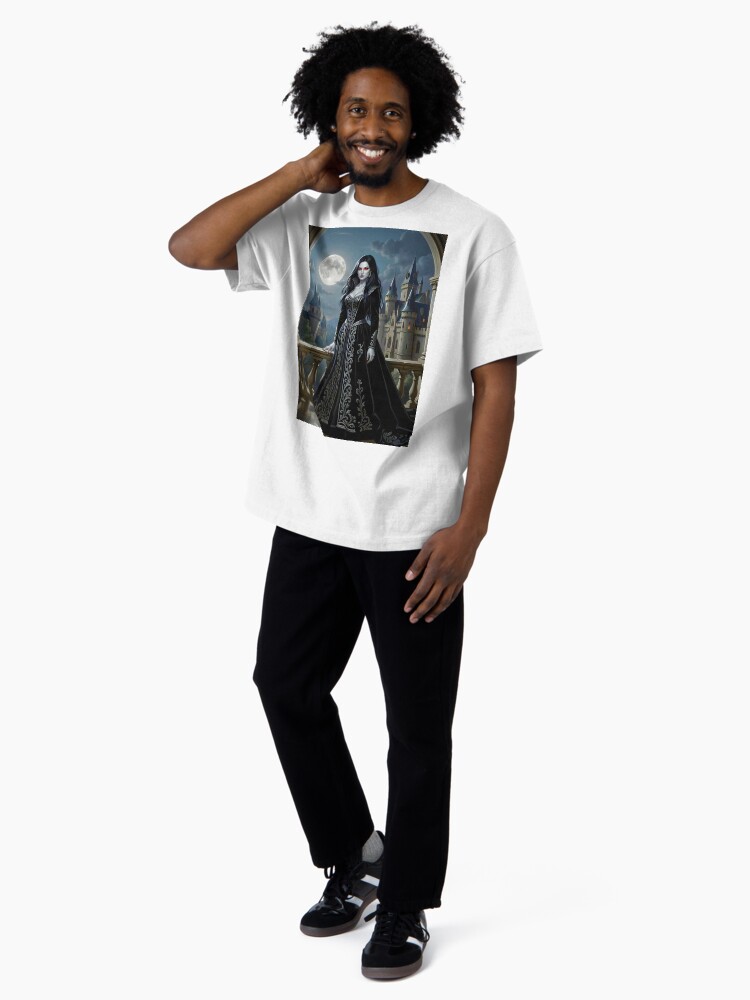 Redbubble Gothic Vampire Woman Under Full Moon Oversized T-Shirt