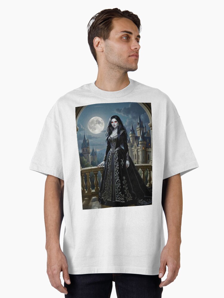 Redbubble Gothic Vampire Woman Under Full Moon Oversized T-Shirt