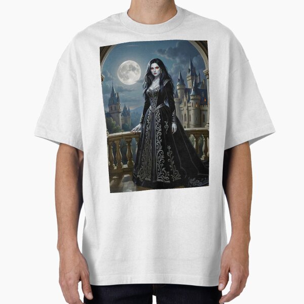 Redbubble Gothic Vampire Woman Under Full Moon Oversized T-Shirt