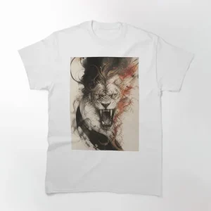 Dark Watercolor Lion Artwork