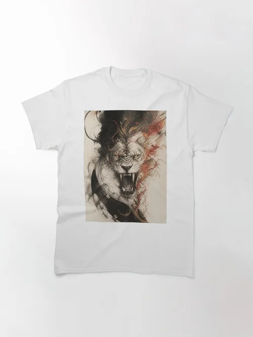 Dark Watercolor Lion Artwork